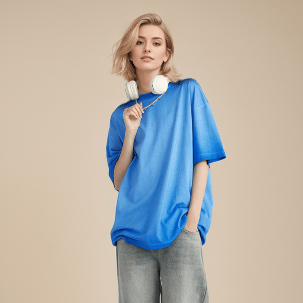 Farbverlauf gewaschenes Kurzarm-T-Shirt