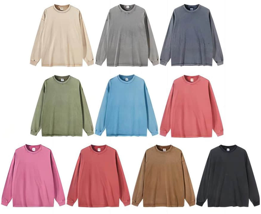 T-shirt a maniche lunghe vintage lavate Batik