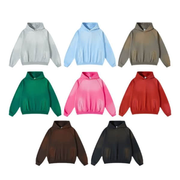 Felpa con cappuccio con maniche raglan Monkey Wash