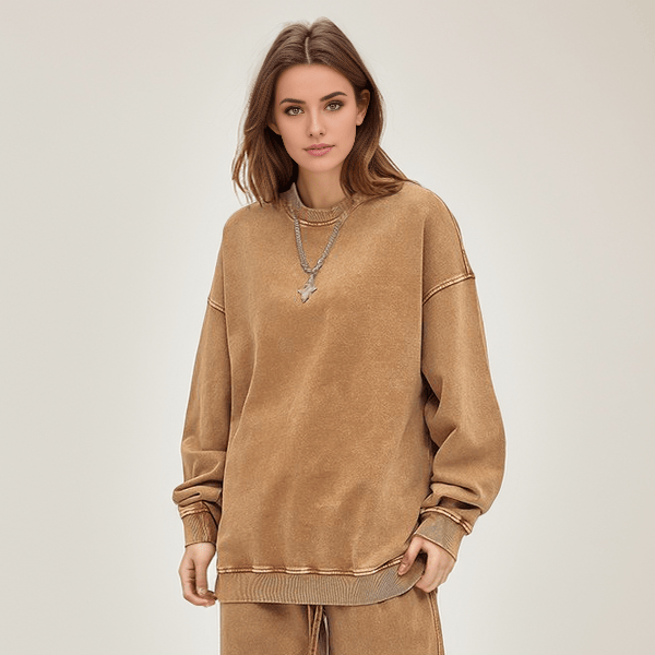 Felpa con cappuccio girocollo lavata Heavy Batik