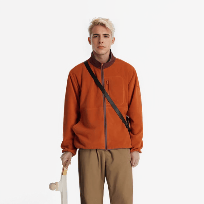 Stehkragen farblich abgesetzte, antistatische Fleecejacke