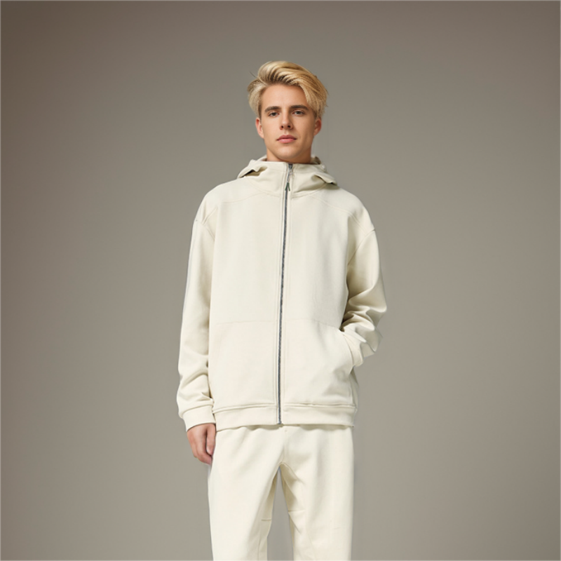 Smart temperaturkontrol-jakke med hætte og lynlås