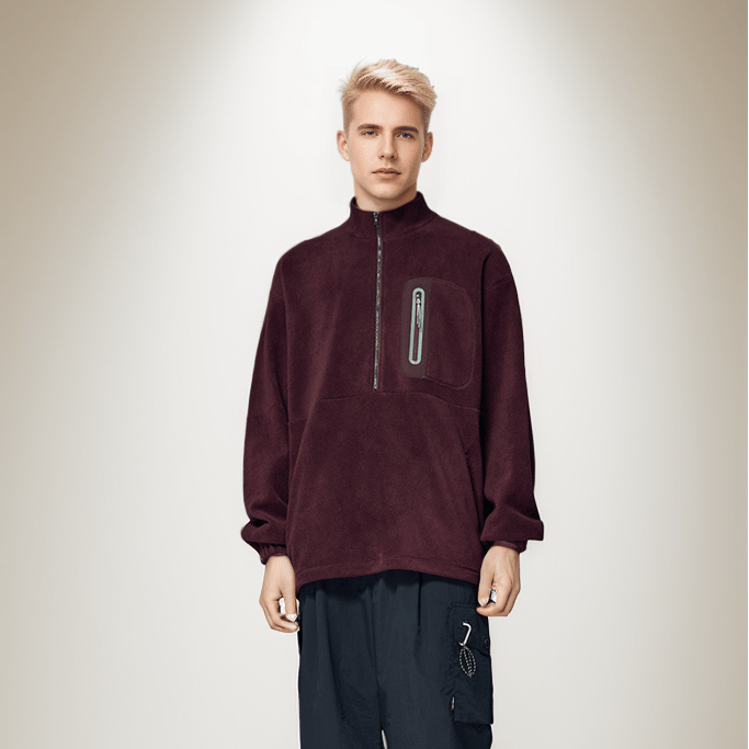 Antistatisk Polar Fleece-jakke med lynlås foran og stolpelukning