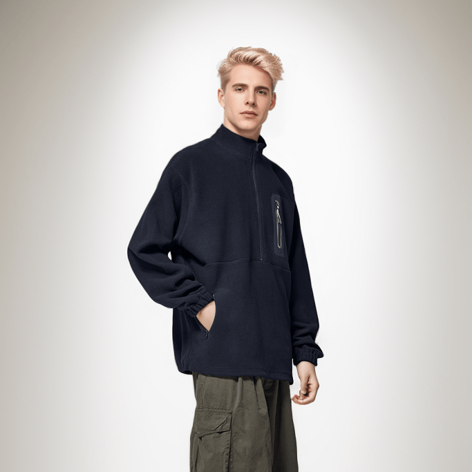 Antistatisk Polar Fleece-jakke med lynlås foran og stolpelukning