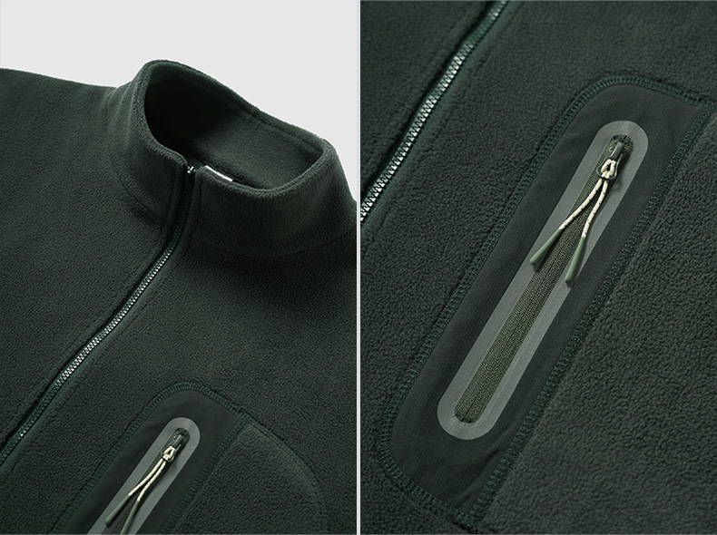 Antistatisk Polar Fleece-jakke med lynlås foran og stolpelukning