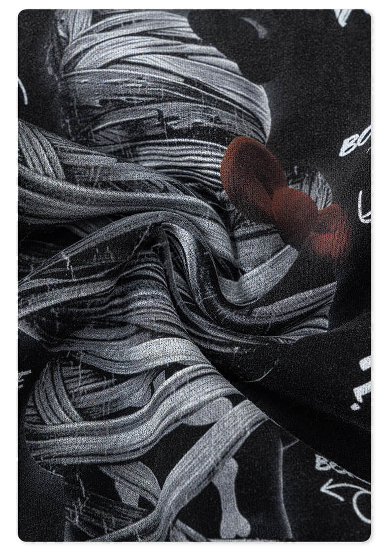 Yıkanmış Sıkıştırılmış Baskılı Bisiklet Yaka Kapüşonlu Üst