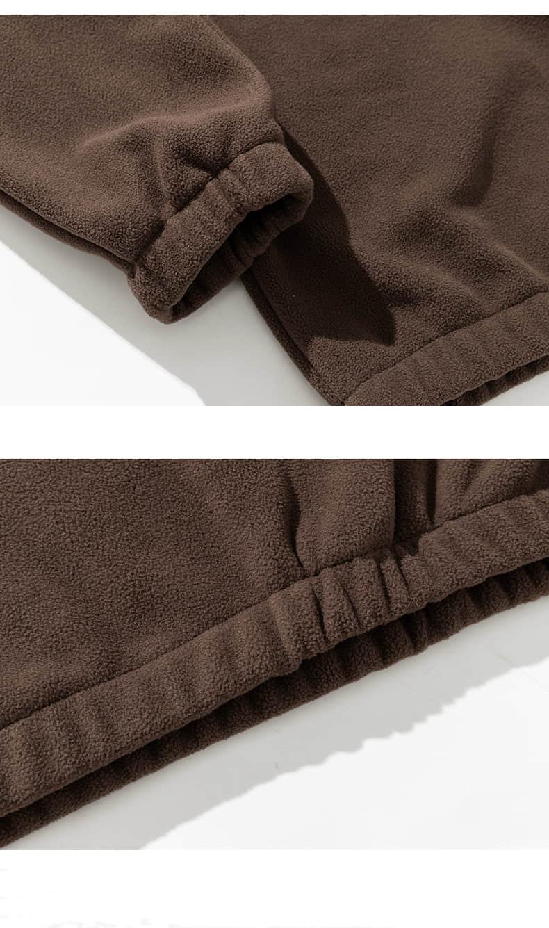 Structure Splicing Stand-up Collar Anti-static Fleece Jacket