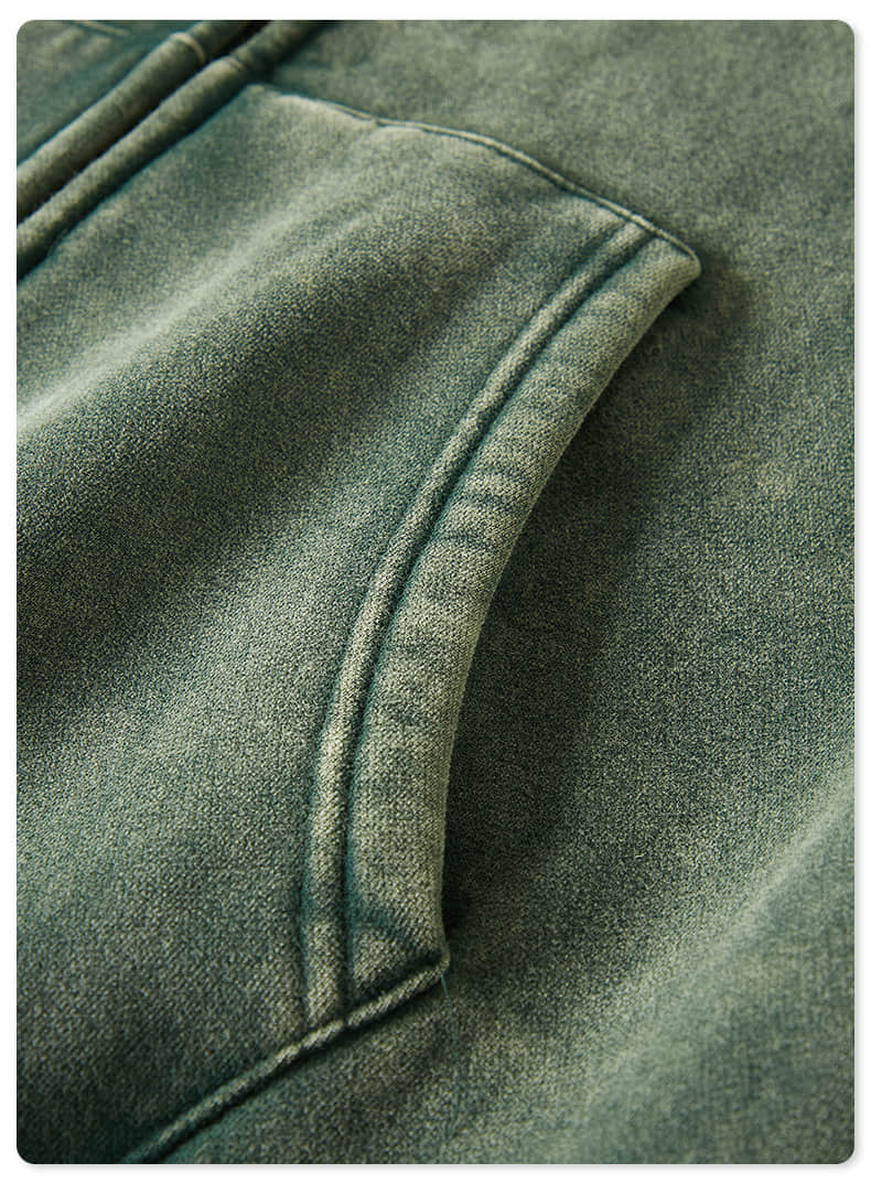 Giacca con cappuccio lavata con doppia zip