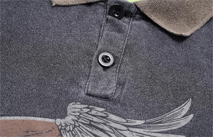 Kraftig vasket poloshirt med digitaltryk Kraftig vasket poloshirt med digitaltryk