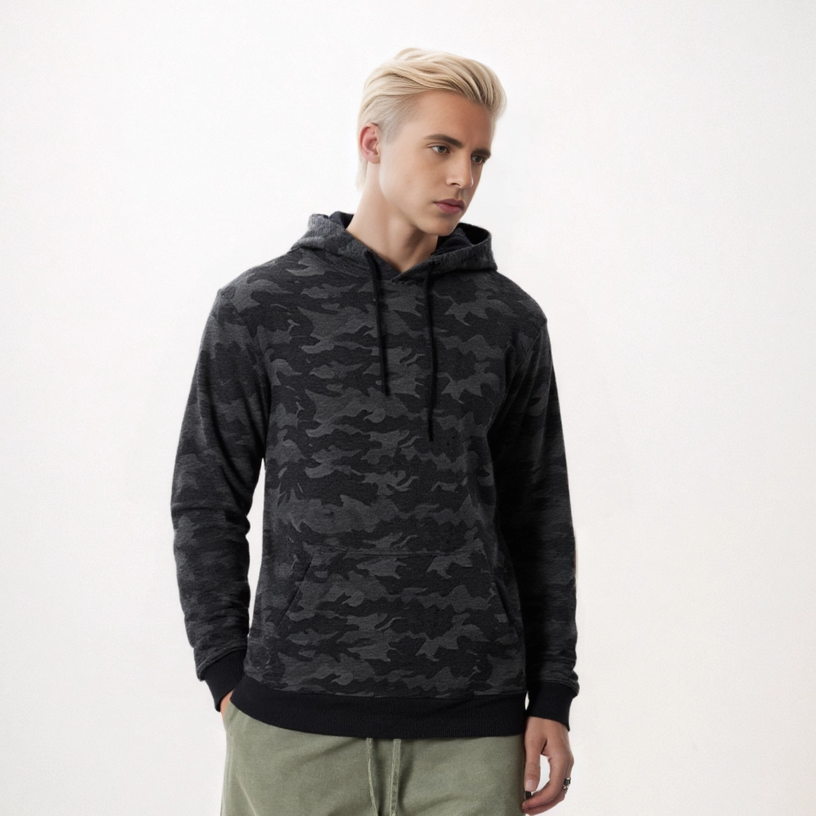 Men’s Vintage Camouflage Hoodie – Heavyweight 420gsm Cotton