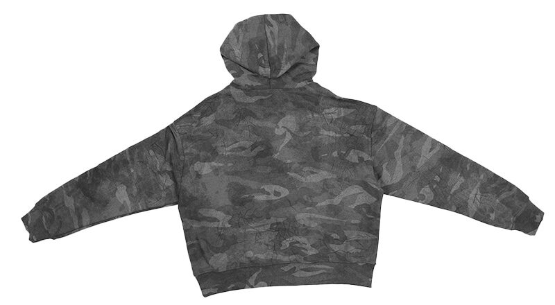 Ağır Camo Kapüşonlu Üst 100% Pamuk