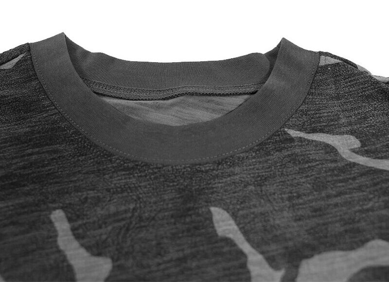 Vintage Camo Print T-shirt Streetwear Style