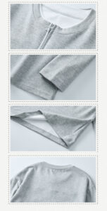 Camisola de manga comprida com fecho de correr de duas camadas em cores contrastantes