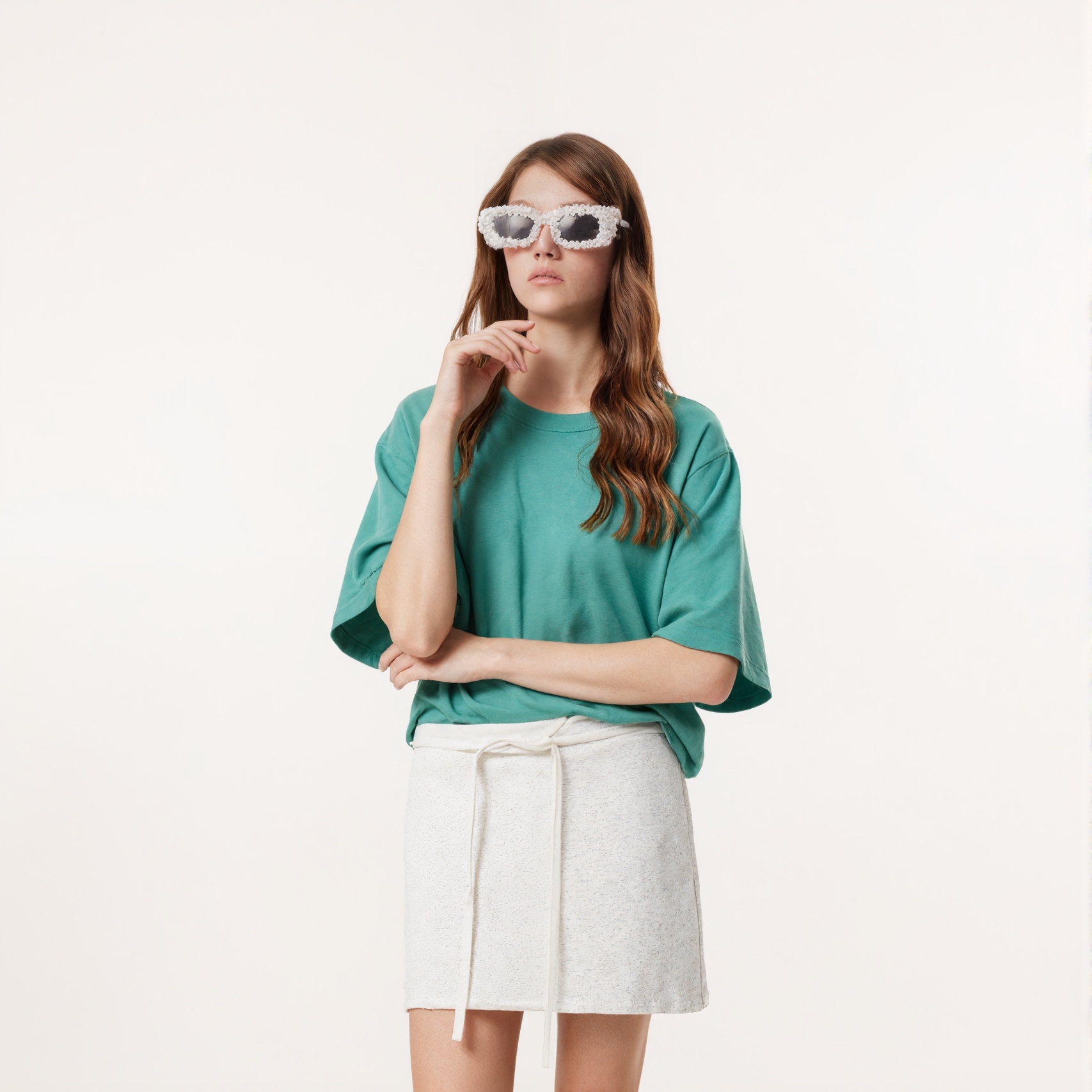 Moisture-wicking Tiffany Blue Wool Blend T-shirt