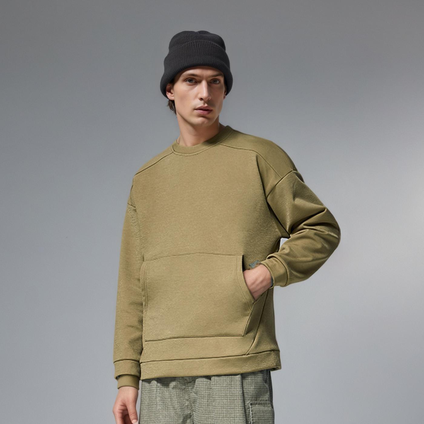 Felpa girocollo elasticizzata pesante