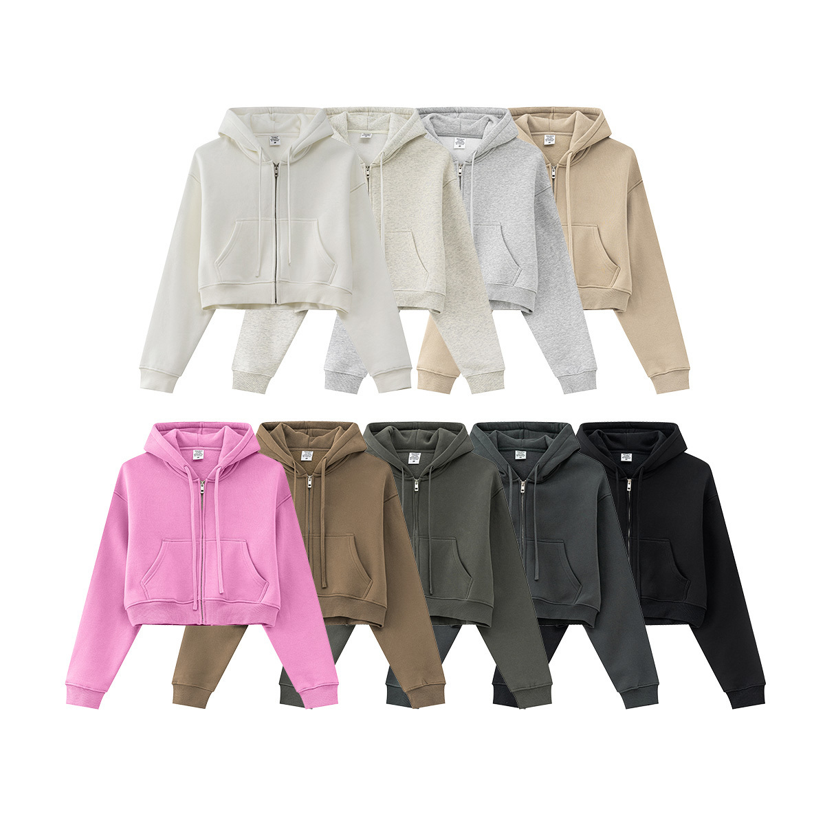 Women’s Fleece Lined Cropped Zip-up Jacket