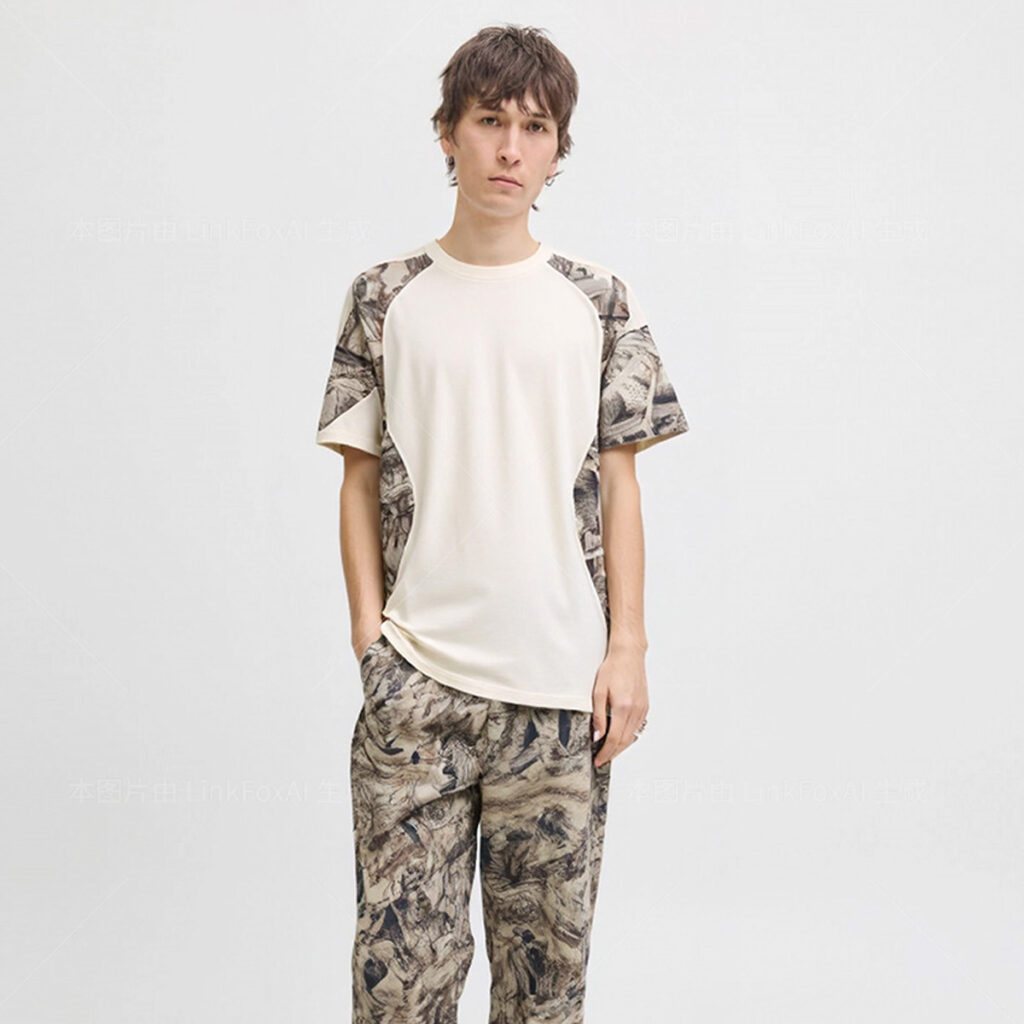 Deconstructed Camouflage kortærmet T-shirt til mænd
