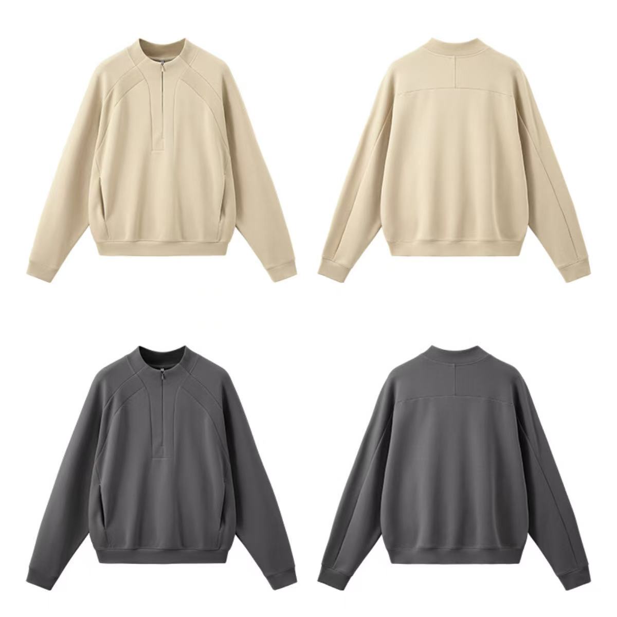 Lycra Pique Stretch Sweatshirt – Fall 2025 Half-zip Comfort Top