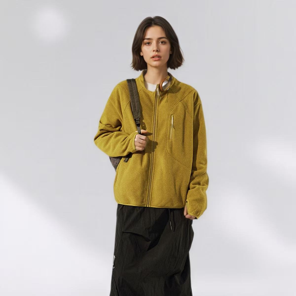 Giacca termica a nido d'ape con collo alto