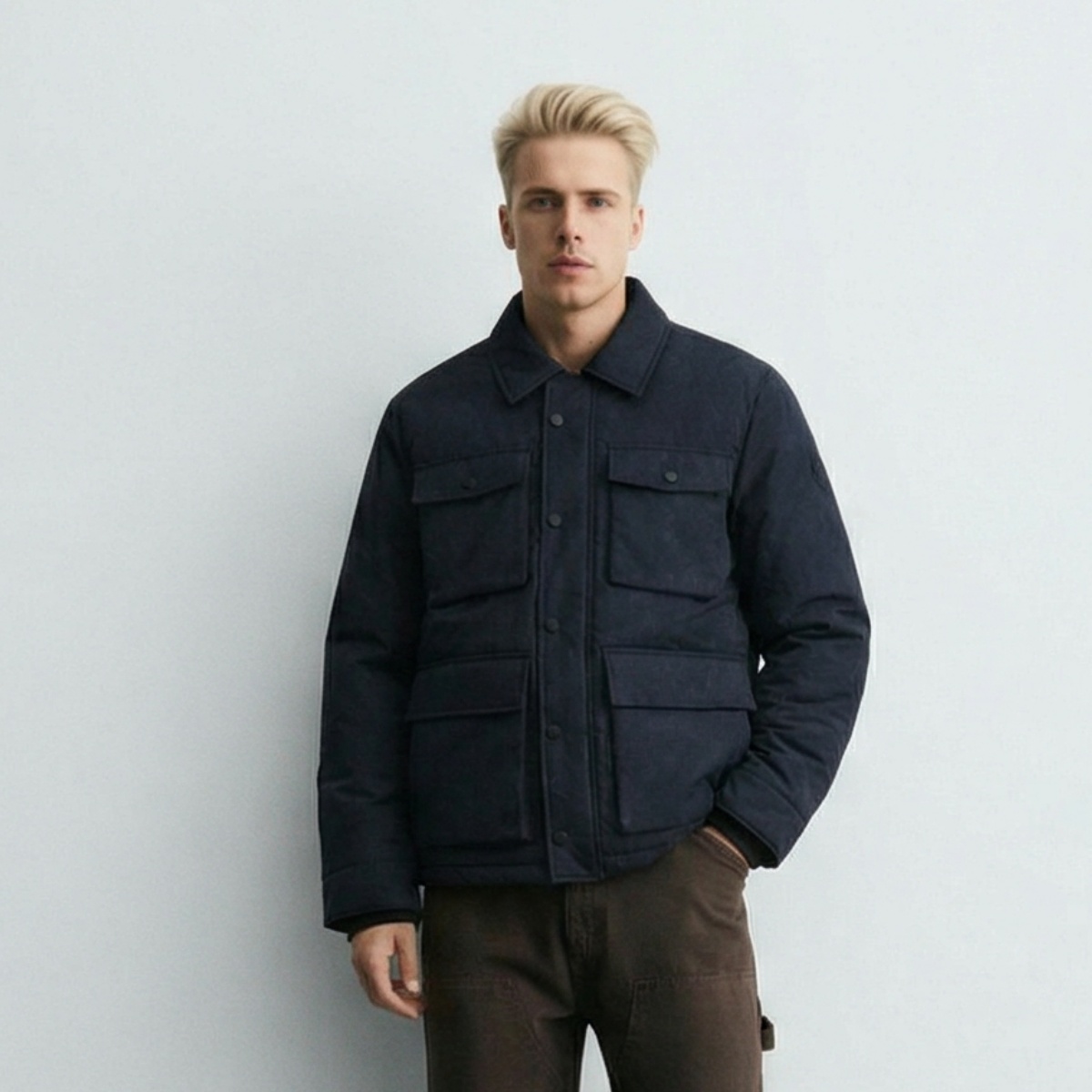 Giacca da uomo con gilet staccabile 2 in 1 - Guscio multiclimatico resistente all'acqua e al vento con gilet trapuntato