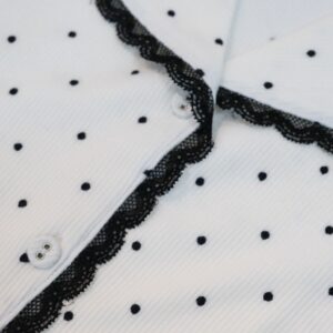 Women’s Polka Dot Notch Collar Short Sleeve & Pants Pajama Set